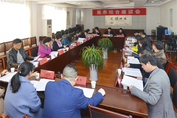 公司领导参加国家卫计委调研组来滁调研医养结合的座谈会并发言